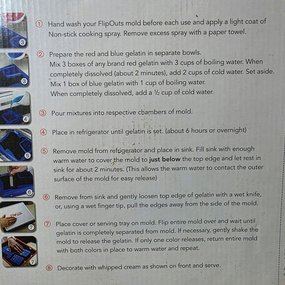 Flip out jello mold American flag desert set includes tray to flip on and serve - Picture 4 of 12